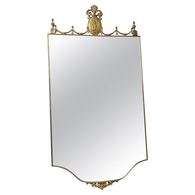 Brass Mirror, Italy, 1960s For Sale