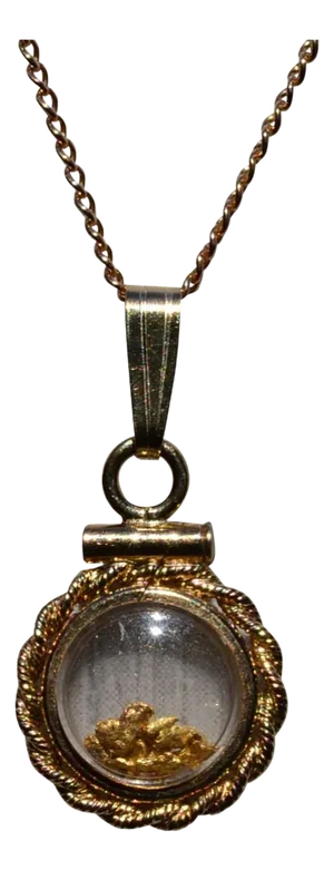 The Ameera: Ladies 14K Yellow Gold Pendant set with Floating 22K Gold Nuggets