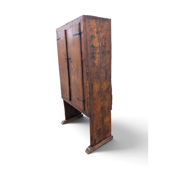 Two-Door Chestnut Wood Cabinet from the Late 17th Century - Tuscany, Italy For Sale - Image 3 of 16