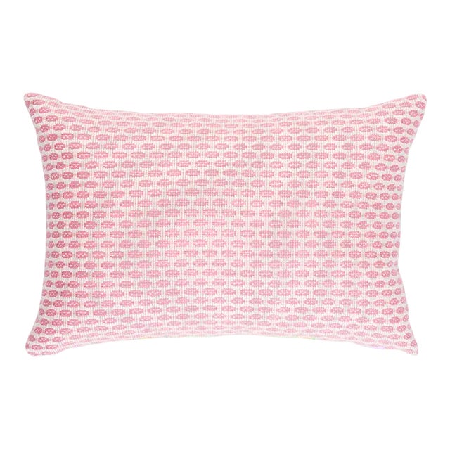 Schumacher Hickox Indoor/Outdoor Pillow 18" x 12" in Coral For Sale