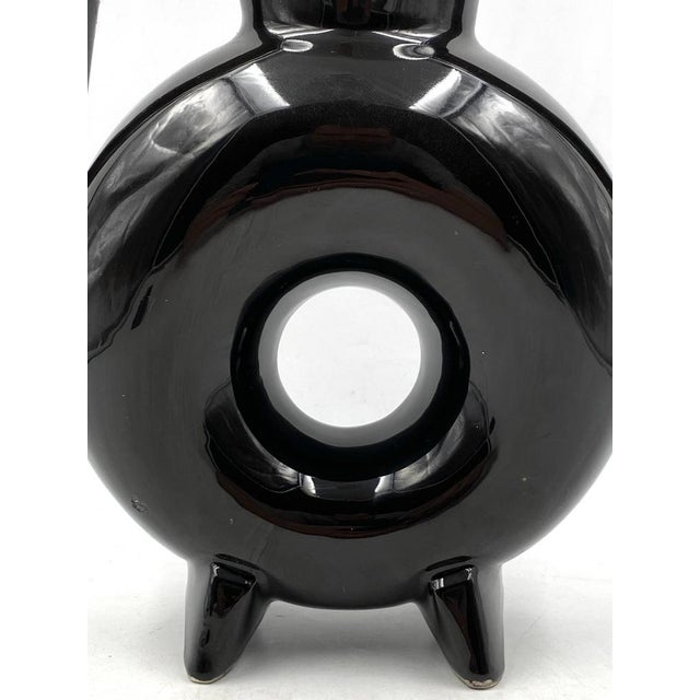 Black Organic Black Ceramic Vase, France, 1970s For Sale - Image 8 of 18