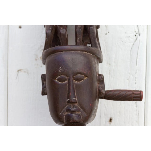 Tall Tribal Nepalese Carved Instrument For Sale - Image 4 of 13