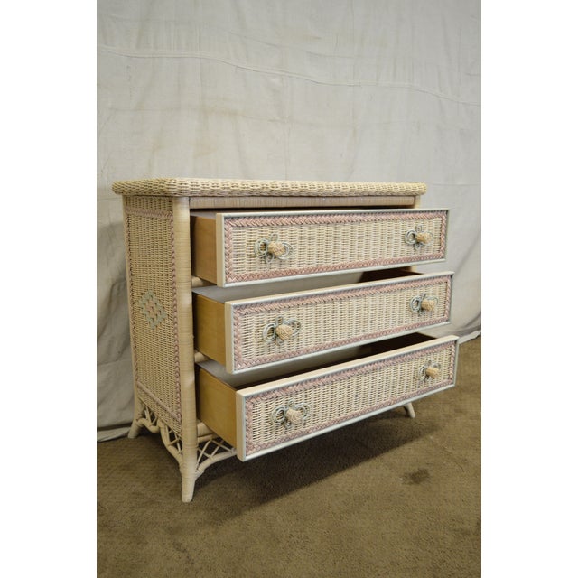 Lexington Henry Link Victorian Style Painted Wicker Chest of Drawers