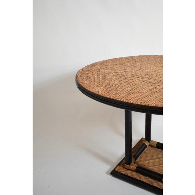 Vintage Round Rattan Dining Table, 1970s For Sale - Image 6 of 7