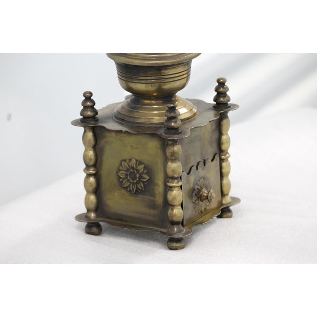 Brass Coffee Grinder with Handle Daisy Decor, 1950s For Sale - Image 6 of 13