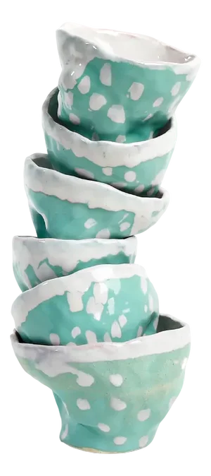 Punch Glasses Flora #1 Aqua Set by Constanza Almazàn Carrasco