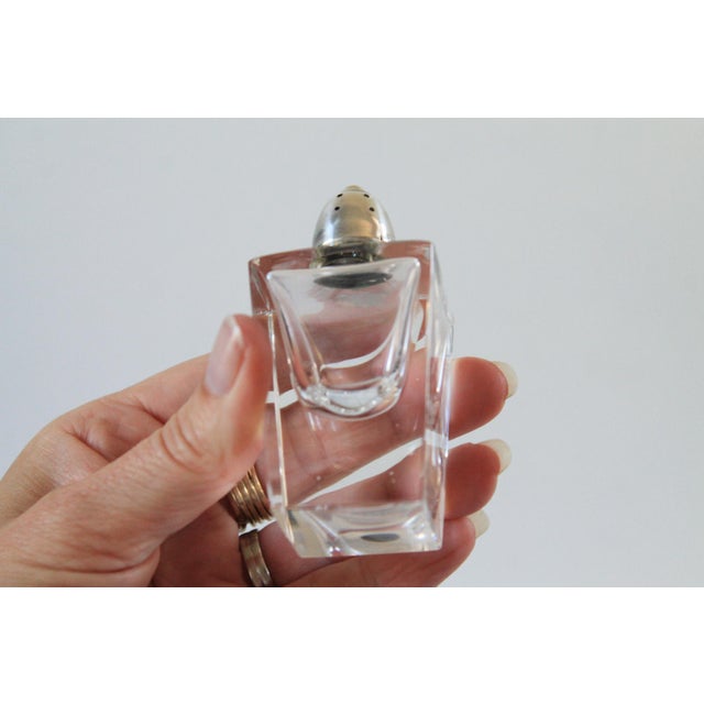 Metal Vintage Glass & Sterling Silver Salt & Pepper Shakers For Sale - Image 7 of 8