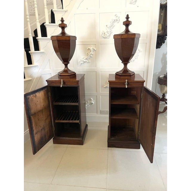 Antique George III Mahogany Inlaid Wine Urns, 1800, Set of 2 For Sale - Image 3 of 18