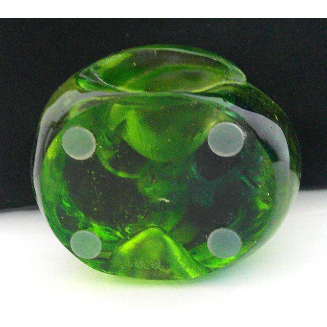 Glass Liuli Gongfang Signed LTD Ed Art Glass Sculpture Green Pâte-De-Verre Crystal #92/3330 For Sale - Image 7 of 8