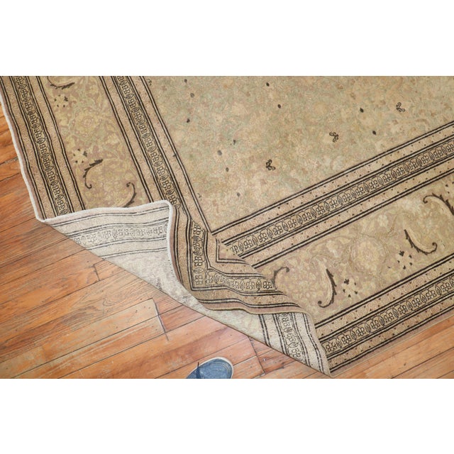 Textile Zabihi Collection Light Green Elegant Antique Persian Tabriz Rug For Sale - Image 7 of 18