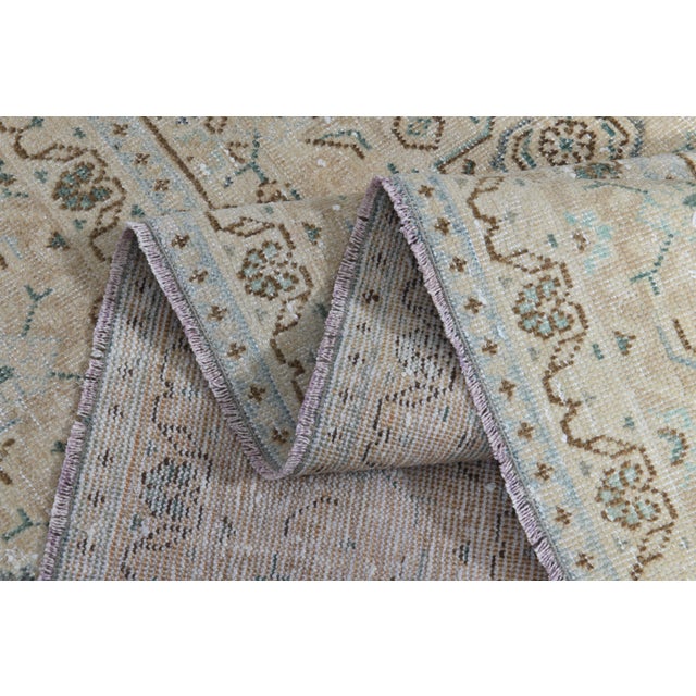 1970s Vintage Persian Handknotted Wool Beige Oversize Area Rug For Sale - Image 10 of 11