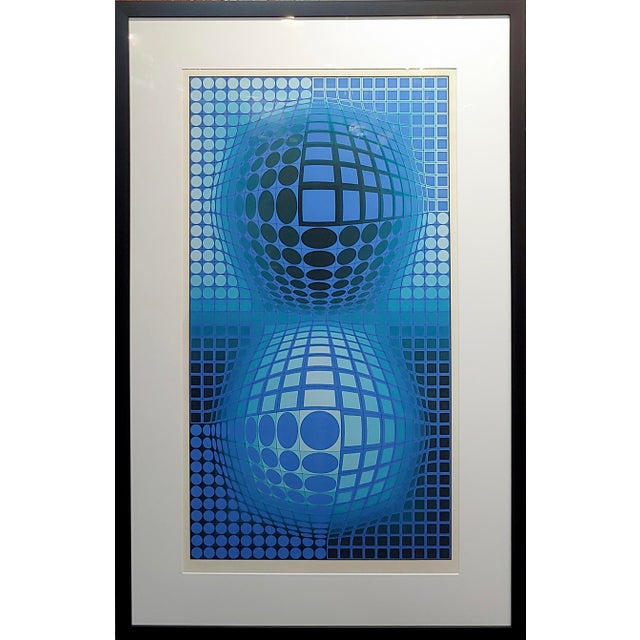 Victor Vasarely SINPO リトグラフ 直筆サイン 真作 額装 Victor Vasarely SINPO リトグラフ 直筆サイン 真作 額装