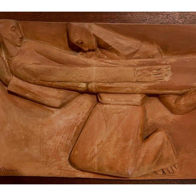 George Aarons, Large George Aarons Terracotta Sculpture Relief Art Deco Plaque Wpa Artist For Sale - Image 4 of 10