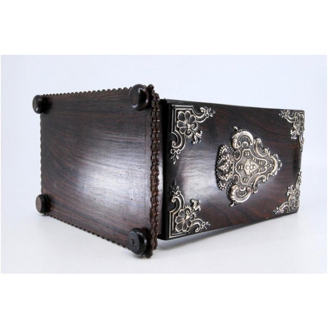 Block Holder in Rosewood with Silver Applications of the Portuguese Coat of Arms For Sale - Image 4 of 11