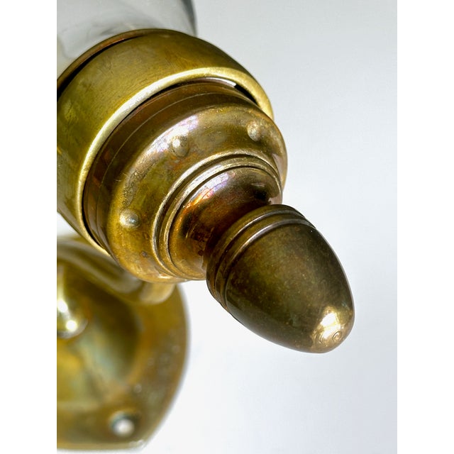 Pair Federal Style Sheild Back Brass Candle Wall Sconces For Sale - Image 12 of 18
