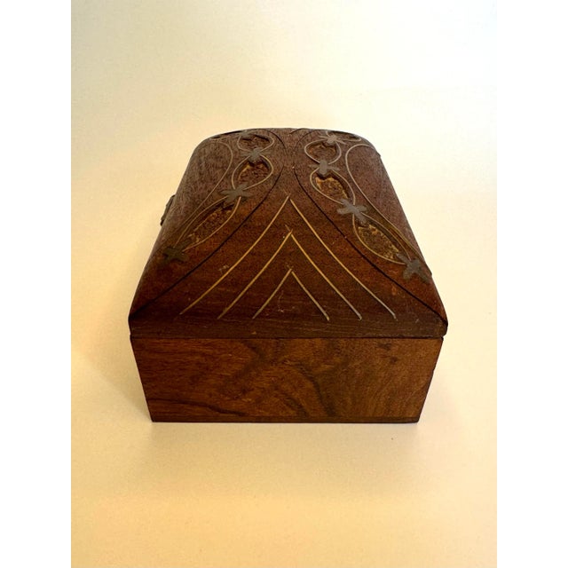English Traditional Mixed Metal Inlay & Solid Wood Decorative Box For Sale - Image 11 of 12