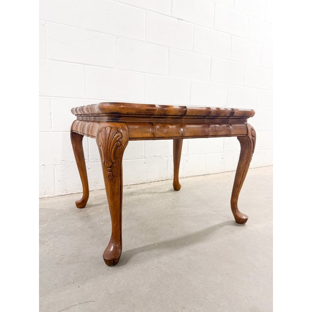 Wood Mid 20th Century Neoclassical French Provincial Burlwood Walnut Scalloped End Tables - A Pair For Sale - Image 7 of 12