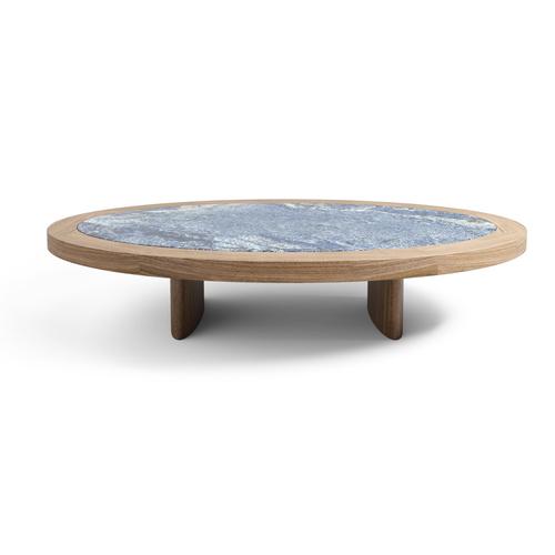 Wood and Blue Granite Monta Table with Glass by Charlotte Perriand for Cassina For Sale - Image 3 of 12