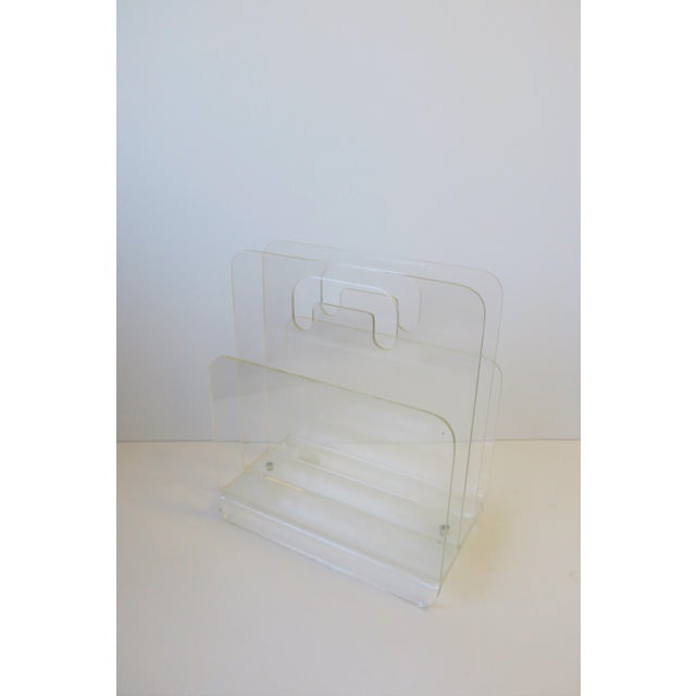 Clear Acrylic Magazine Holder, Circa 1976 Chairish
