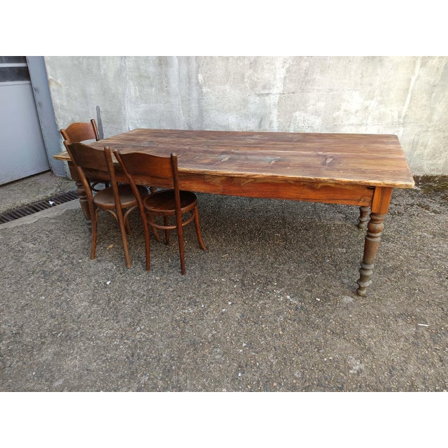 Wood Farmhouse Table in Fir For Sale - Image 7 of 18