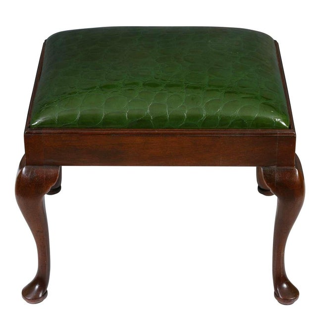 A Queen Anne Style Walnut Bench For Sale - Image 4 of 4
