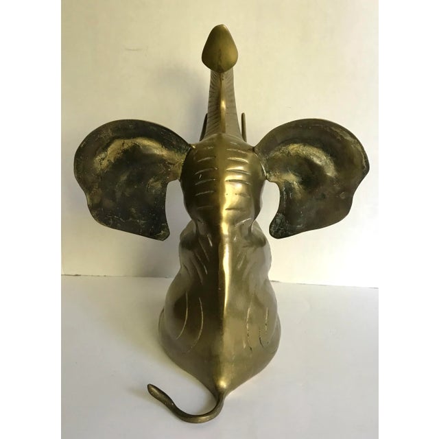 Mid 20th Century Vintage Brass Elephant For Sale - Image 5 of 7