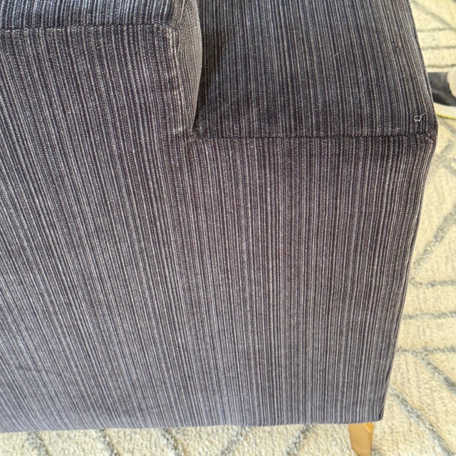 Blue Navy Velvet Century Sofa For Sale - Image 8 of 11