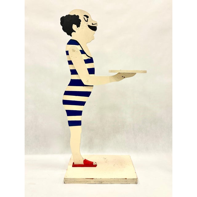 Art Deco Style Swimmer Standing Butler with Serving Tray, 1950s For Sale - Image 14 of 14