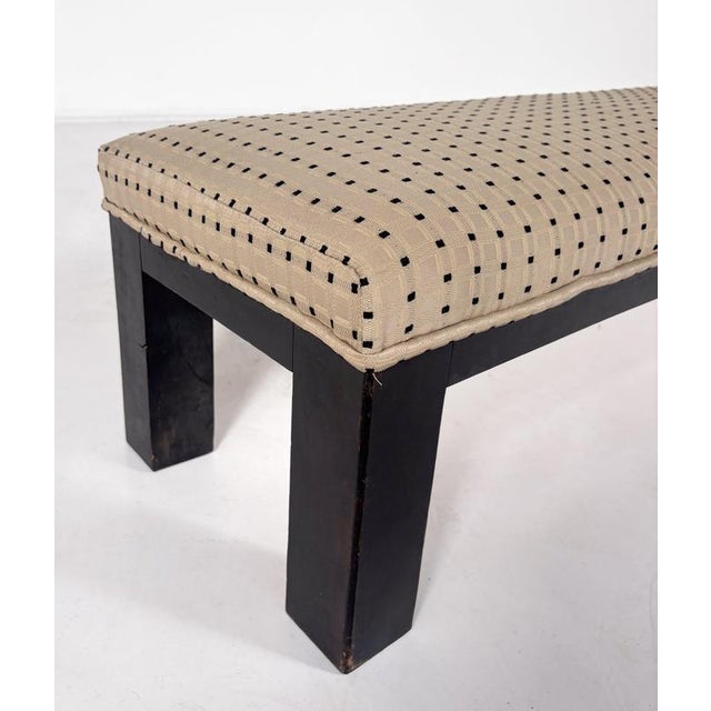 Large Wood and Upholstery Bench, 1960s For Sale - Image 4 of 7