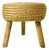 Mid-Century Boho Chic Coastal Hollywood Regency Woven Jute 3-Leg Low Stool. For Sale