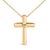 Contemporary Gold Vermeil Diamond Accent Cross Pendant Necklace For Sale - Image 3 of 4