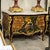 French Hand-Painted Louis XV Style Marble Top Commode Chest With Gold Leaf & Bronze Mounts For Sale - Image 3 of 4