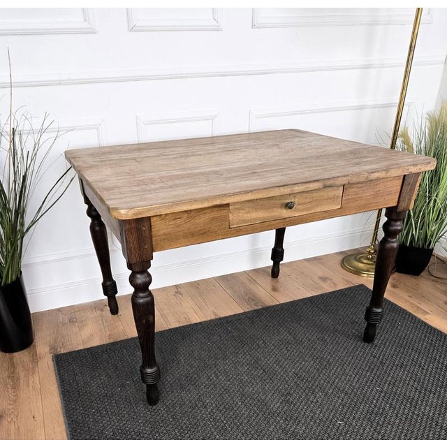 Antique Italian Rustic Walnut Dining Table or Writing Desk, 1890s For Sale - Image 9 of 10