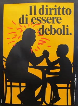 1989 Original Poster for Artis 89's Images Internationales Pour Les Droits De l'Homme Et Du Citoyen - Il Diritto Di Essere Deboli
