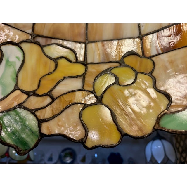 Tiffany Style Leaded Glass Chandelier For Sale - Image 11 of 13
