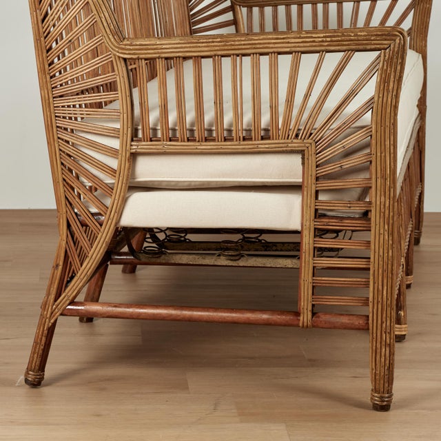 French Art Deco Rattan Sofa For Sale - Image 11 of 15