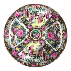 19th Century Vintage Chinese Export Rose Medallion Porcelain Plate