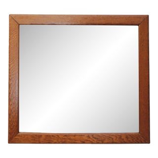 Rectangular Oak Wall Mirror For Sale