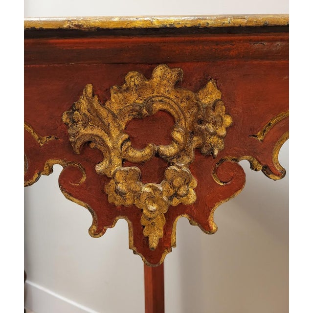 18th Century Baroque Corner Console in Polychrome in Red, Andalusia For Sale - Image 17 of 18