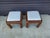 Wood 1970s Pair of Mid Century Modern Pencil Reed Rattan Stools For Sale - Image 7 of 12