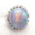 Antique Vintage Estate Palladium Diamond Opal Ring, Size 6.5 For Sale In Philadelphia - Image 6 of 11
