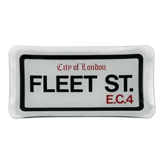 Vintage City of London Fleet Street e.c.4 Glass Ashtray Catchall Dish For Sale