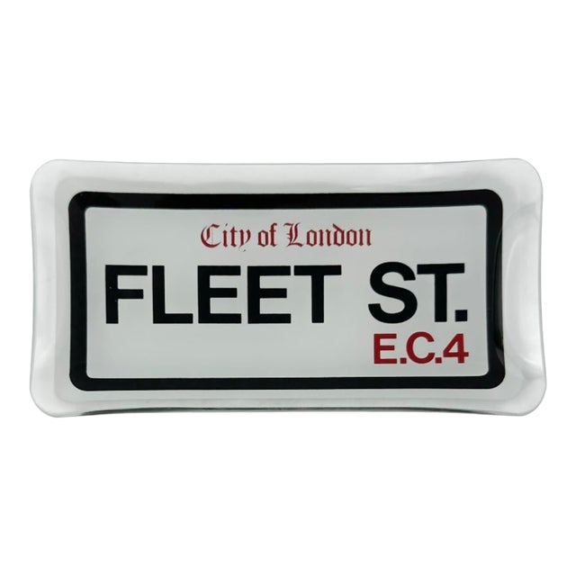 Vintage City of London Fleet Street e.c.4 Glass Ashtray Catchall Dish For Sale