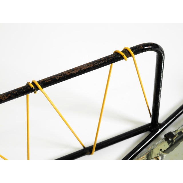 Mid-Century Modern French Metal Wall-Mounted Coat Rack with Shelf and Mirror, 1950s For Sale - Image 15 of 18