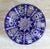 Glass Vintage Cobalt Blue Cut-to-Clear Crystal Ashtray – Geometric Starburst Design – 8" For Sale - Image 7 of 16