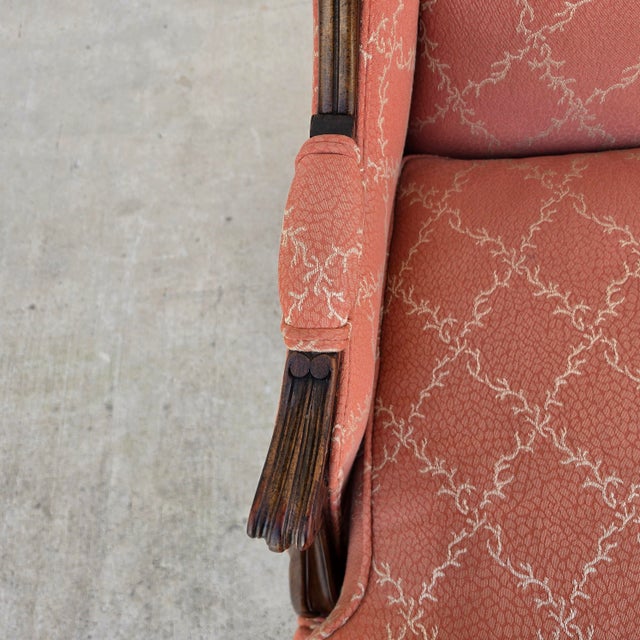 Vintage French Louis XV Carved Wingback Bergère Oversized Armchair Settee For Sale - Image 13 of 18