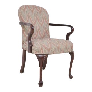 Mid 20th Century Queen Anne Style Mahogany Armchair For Sale