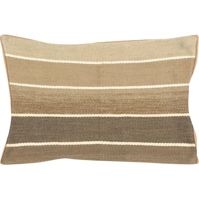 1960s Turkish Kilim Pillow. Hand Sewn with fragments of vintage Anatolian wool Kilims. Fiber fill. 522051