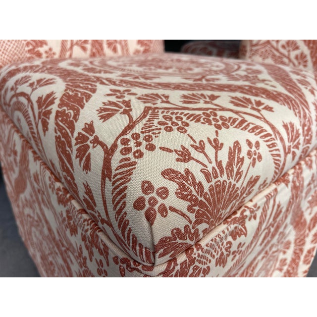 Vintage Parsons Style Dining Chairs, Set of Six, Skirted, Custom Upholstery For Sale - Image 9 of 12