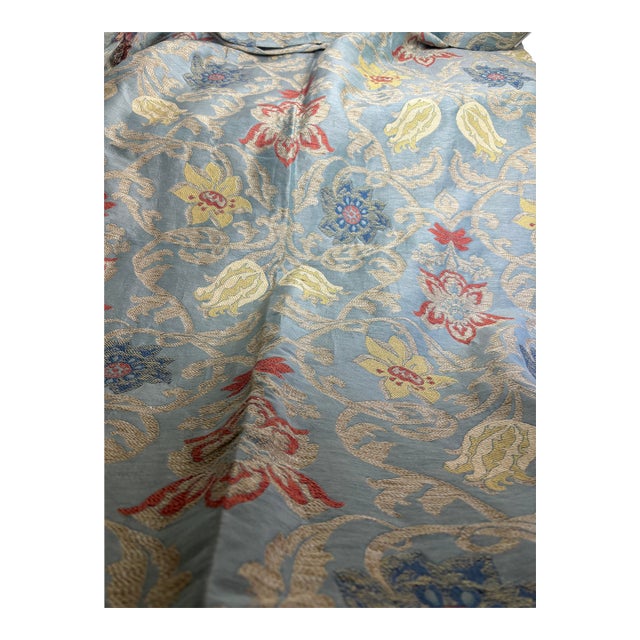Clarence House Silk & Cotton Brocade Light Blue For Sale